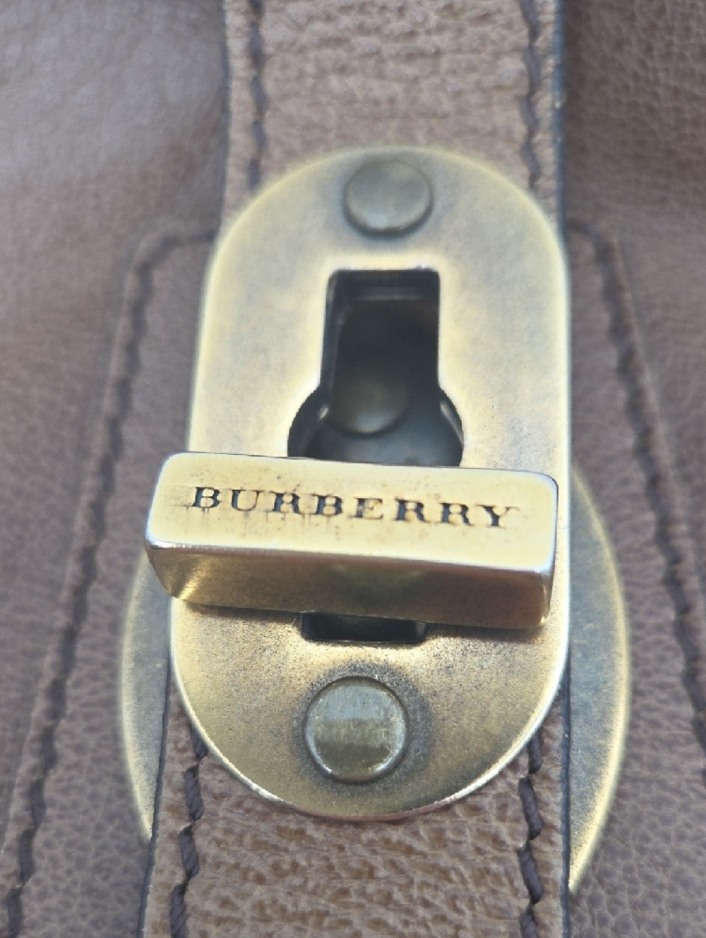 Burberry Brown Leather Crossbody with Chain Accent GORGEOUS - Picture 2 of 16